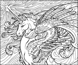 Last Unicorn Hard Coloring Mythical One Horned Creature
