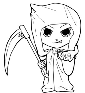 Cute and Scary Grim Ripper Coloring Page - Print Color Craft