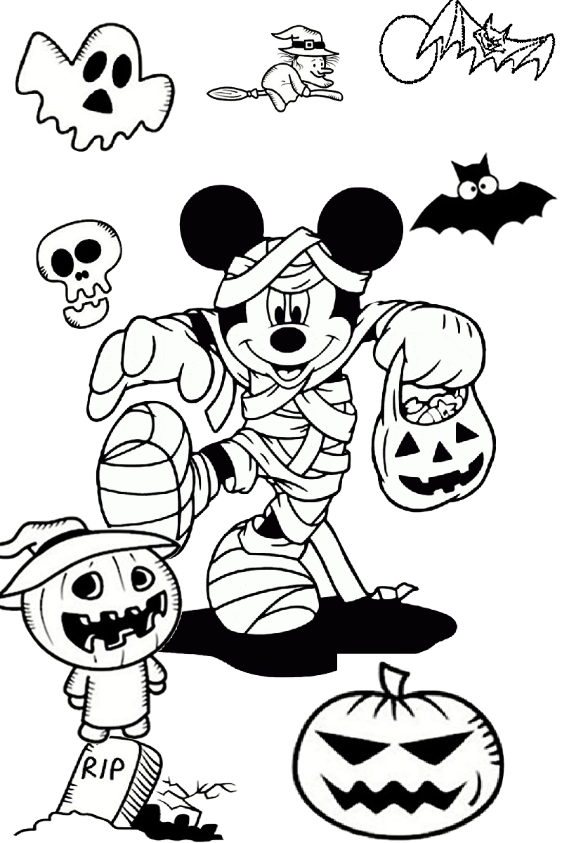 Download Disney Mickey Mouse Banage Mummy Cute Halloween Coloring ...