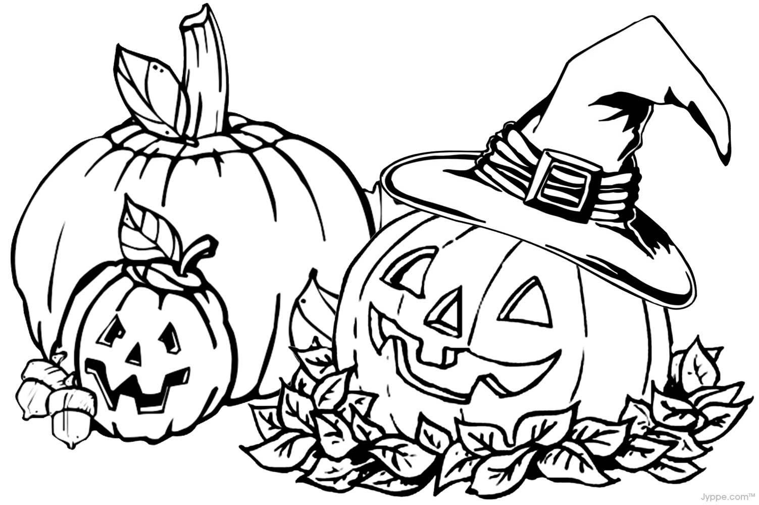 Fall Halloween Pumpkin Coloring Pages for Kids - Print Color Craft