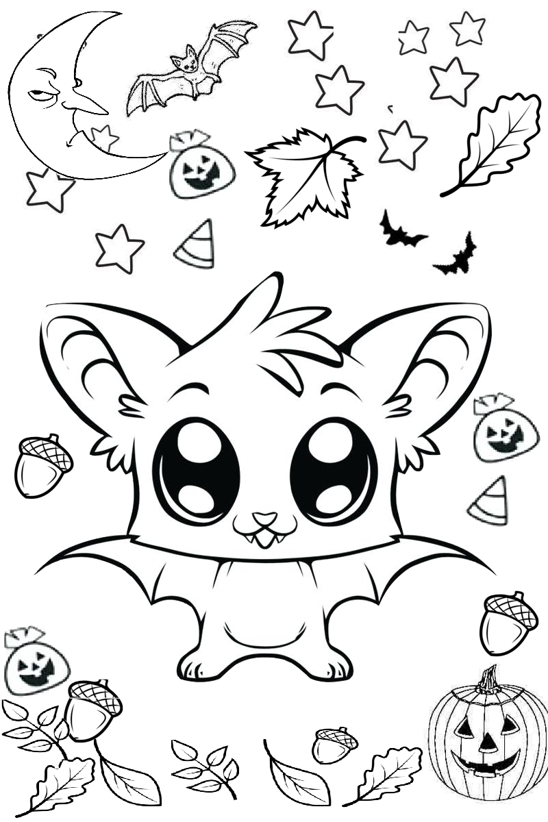 Funny and Cute Bat Printable Coloring Page - Print Color Craft