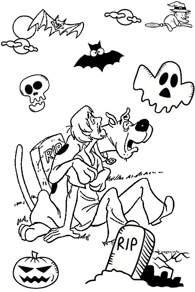 Spooky Halloween Scooby Doo And Shaggy Coloring Page Print Color Craft